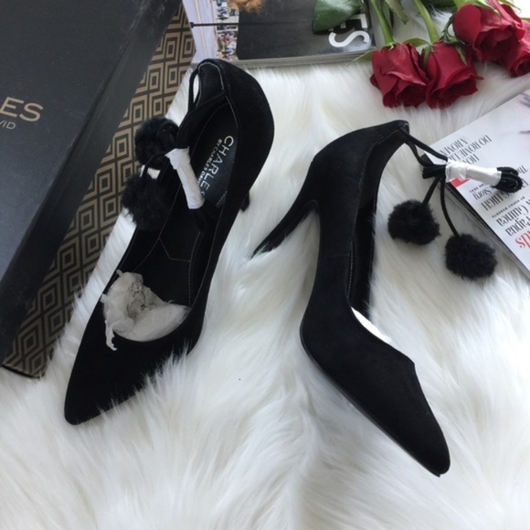 CHARLES By CHARLES DAVID Petunia Black Suede SHOES - Picture 1 of 5